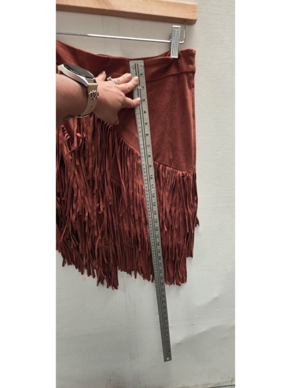 Idyllwind Miranda Lambert Fringe Skirt Faux Suede Mini Asymmetrical Sz Small - Picture 6 of 8